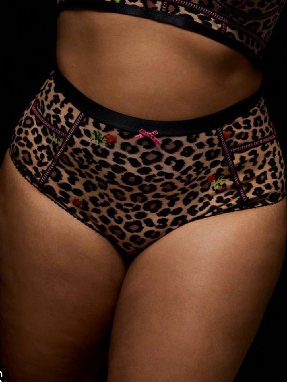 Betsey Johnson Leopard Floral High Waist Panty